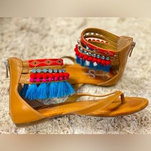 Jessica Simpson Sandals with finge and stones